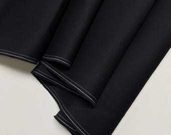 Zwarte Italiaanse denimstof: 100% katoen, 13 oz - 64,96" breed