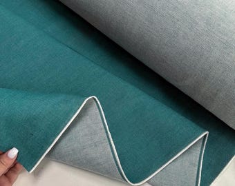 Tela vaquera italiana color turquesa – Mezcla de algodón y elastano de 13,5 oz