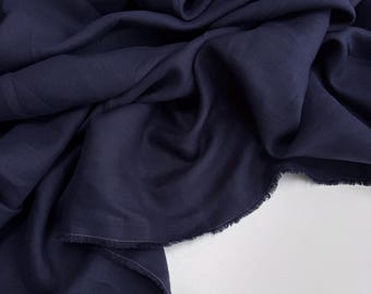 Italian Linen Fabric: 100% Organic, 59" Wide - dark blue