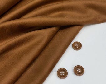 Caramel Cashmere Wool Fabric: Winter Coat Material - LAST PIECE 25+30 cm