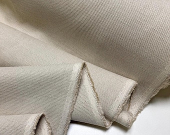 Italian Denim Fabric: Natural Sand Color, 100% Cotton