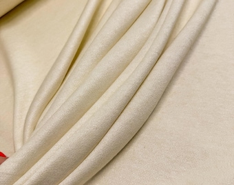 Jersey Punto Milano Fabric: Made in Italy, Milk-White