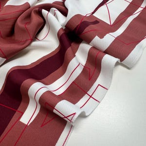 Chic Italian Viscose: Geometric Patterned Fabric for Fashionable Dresses and DIY Sewing, By the Meter, Design from Italy