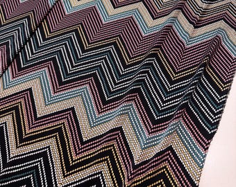 Silk Crepe de chine Fabric, zig zag, geometry Pattern: Italian Couture Design