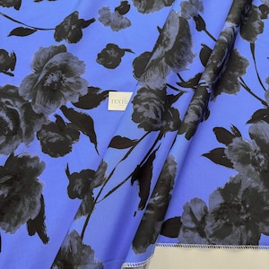 Luxurious Italian Cotton Fabric: Floral Design, Perfect for Dresses and Home Decor, Gowns, Soft Organic Fabric by the Meter