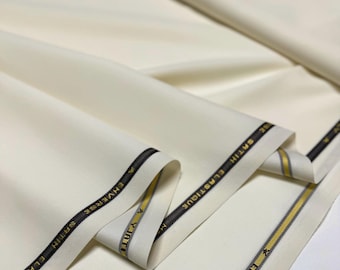 Wool Fabric: Double-Face Italian Elastane Suit Fabric, Milk-White color