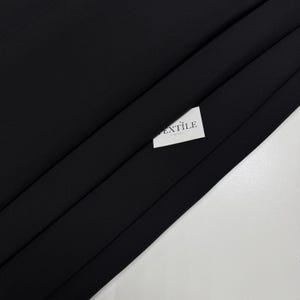 Designer Italian Wool Silk Fabric - Designer Wool Fabric for Suits, Dresses, Skirts, Perfect for Elegant Attire - Black color