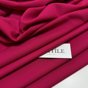 Premium Italian Wool Crepe Fabric, Crimson Color by the Meter, Fabric for Designer Sewing, Warm Wool Fabric for Winter Projects