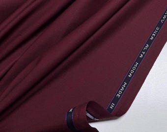 Italian Wool Double-Face Fabric, Suiting Wool, Alta Moda, Burgundy color