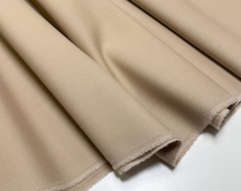 Italian Wool Fabric: Suits, Dresses Material - light Beige color