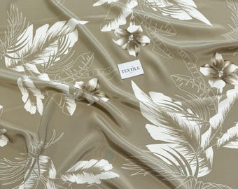 Italian Silk Crepe Fabric: Tropical Floral Print - Luxury Dressmaking