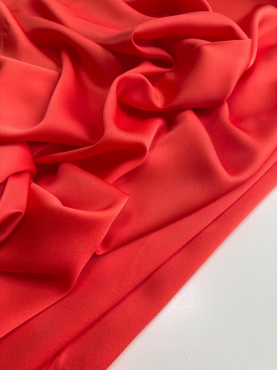 Viscose Satin Cady Fabric, Coral Color: Italian Fashion Creations for  Dresses, Blouses, and Skirts - Etsy