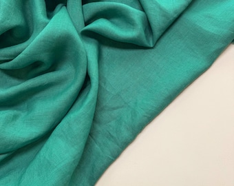 Italian Linen Fabric: 100% Organic, Turquoise color, 59" Wide