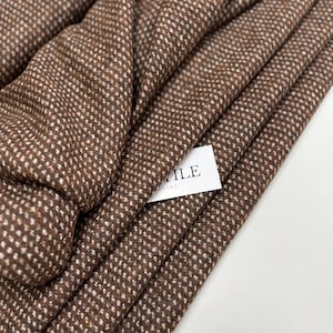 Italian Virgin Wool with Cashmere Fabric, Brown Suit Cashmere Fabric, Warm Wool Fabric for Coat, Fabric by the Yard/Meter Italy Wool Fabric