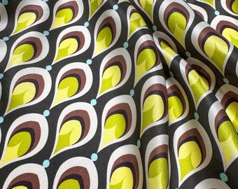 Silk Satin Fabric: Famous Italian Designer Geometry Print