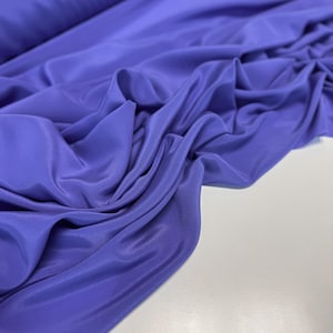Luxurious Italian Silk Crepe de Chine Fabric in Sleek Blue - Perfect for Designer Clothing, Mulberry Silk, Sold by the Yard/Meter