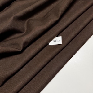 Elegant Textured Wool Fabric with linen fibers for Tailored Suits and Dresses - Rich Brown Hue: Fabric by the Meter