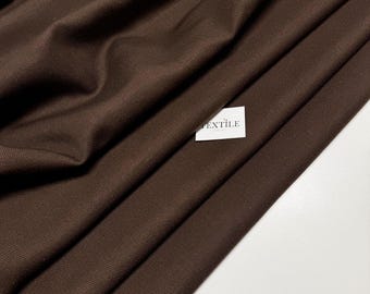 Wool-Linen Fabric: Textured Brown Italian Tailoring Material
