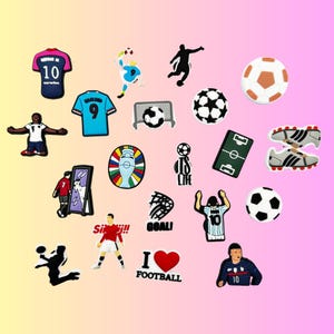 Charms para calzado deportivo - Charms para calzado de fútbol - Charms para calzado de boxeo - Charms para calzado de golfista - Charms para baraja de cartas - Charms para motocross - Charms para futbolistas - Charms para rugby