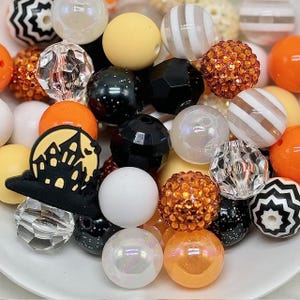 20mm Acrylic Beads - Halloween Bubblegum Bead Mix - Crafting Supplies - Beads for Crafting- Haunted House - Beads for making Necklaces