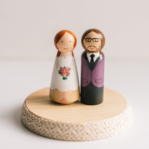 Cake Toppers for wedding. Custom Wedding Cake Topper. Wooden Cake Toppers. Wedding cake topper. Peg Doll cake topper. image 3