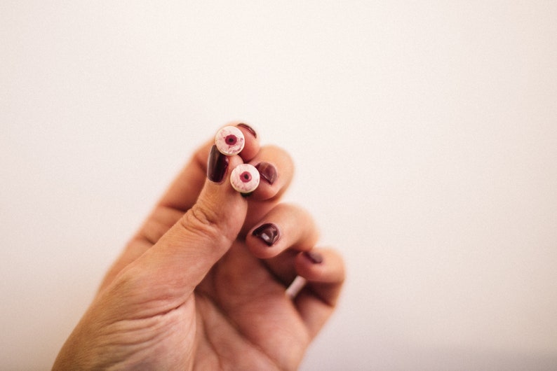 Boobs ceramic stud earrings. Ceramic boob earrings. Free the nipple earrings. Handmade ceramic earrings. Boob studs breast feminist earring. image 1