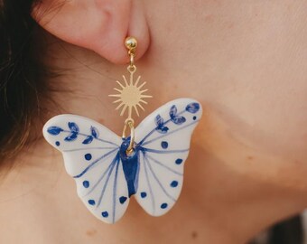 Ceramic Butterfly Earrings