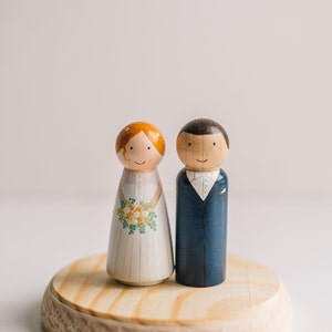 Cake Toppers for wedding. Custom Wedding Cake Topper. Wooden Cake Toppers. Wedding cake topper. Peg Doll cake topper. image 8