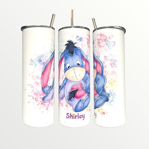 Eeyore &#39;Watercolour&#39;  20/30oz Insulated Skinny Tumbler with optional Personalisation