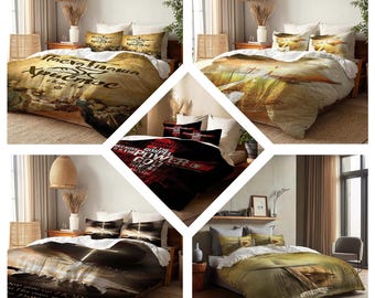 Weihnachtsgeschenk Christian Bettbezug Bettwäsche Set Personalisierte Namen Geschenk Geburtstag Bettwäsche Quilt Cover Halloween Geschenk.