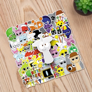 50 PCS Laptop Decals Sprunki Pattern Stickers Cute Stickers Cartoon Stickers Waterproof Stickers Lovely Stickers for Kids