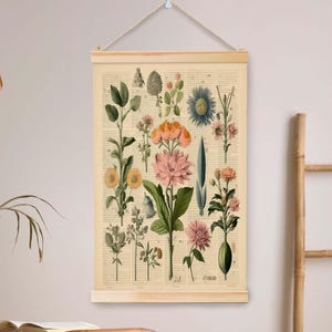 Vintage bloemen hangende canvaskunst Bloemen canvas hangende muurkunst Vintage bloemenkunst schilderij, canvas tapijt, grote muur hangen.