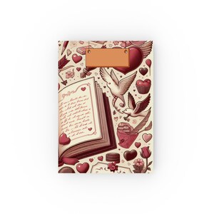 Carnet cartonné pour la Saint-Valentin, carnet d'amour, cadeau pour elle, livre d'écriture romantique, agenda sur le thème du coeur