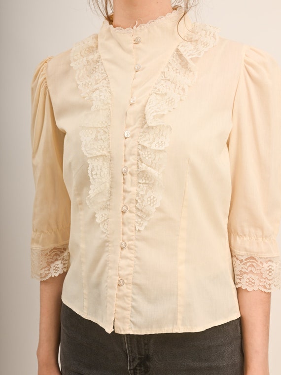 1970s Victorian Style Lace Blouse - image 4
