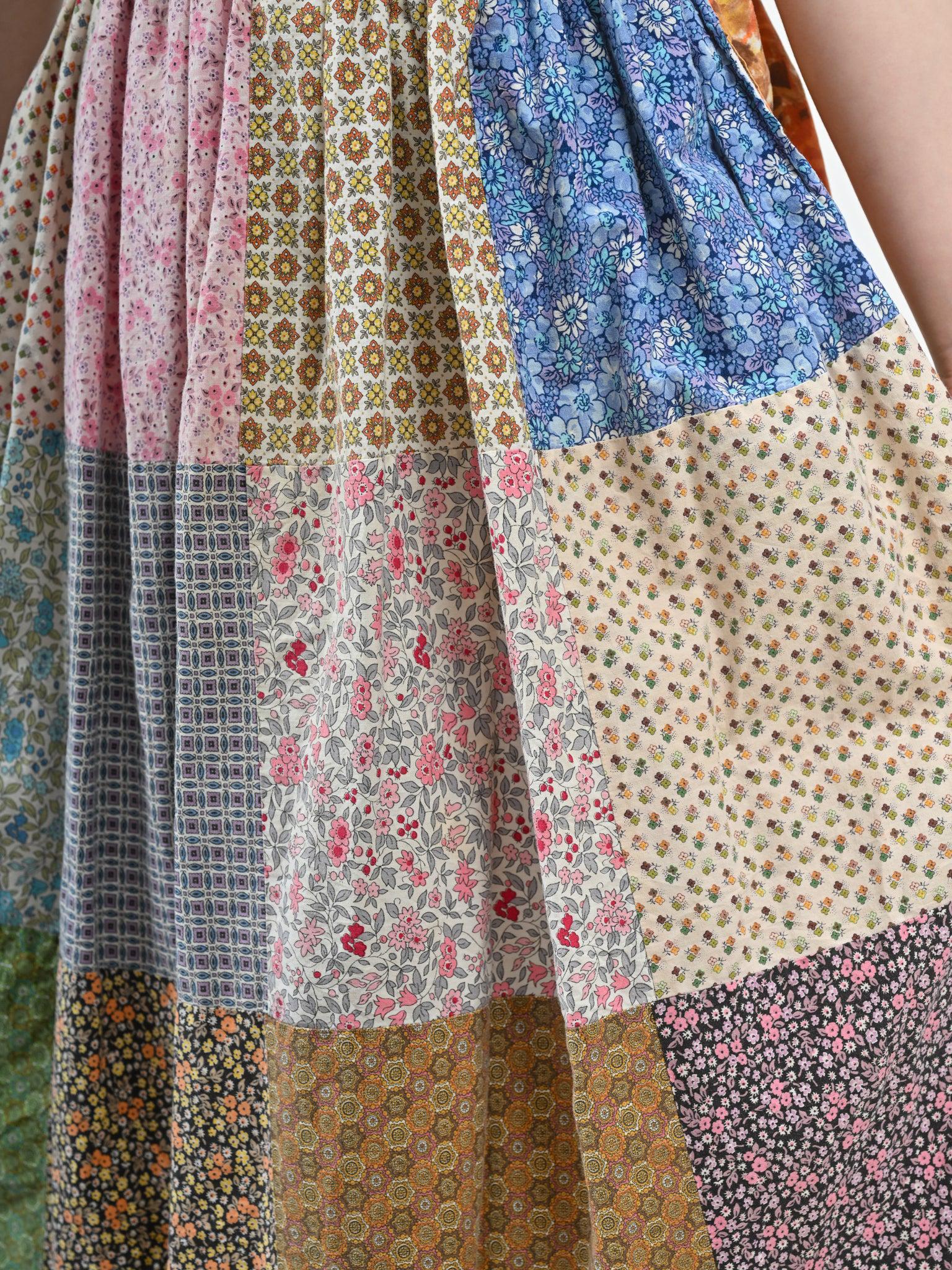 1970年代のパッチワークキルトスタイルのマキシスカート - Etsy 日本