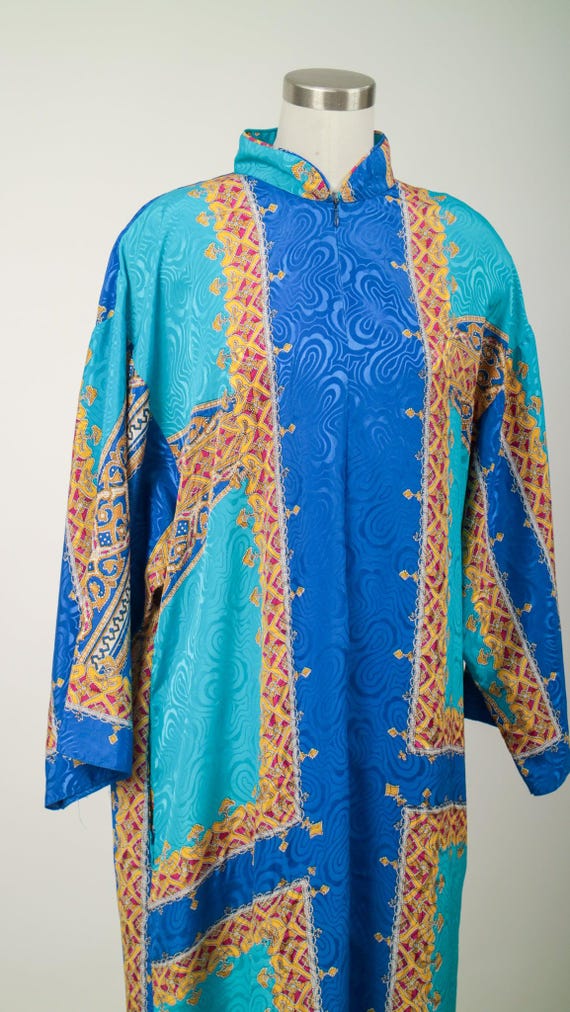 1980s Funky Silk Front Zip Housedress by Ruth Nor… - image 3