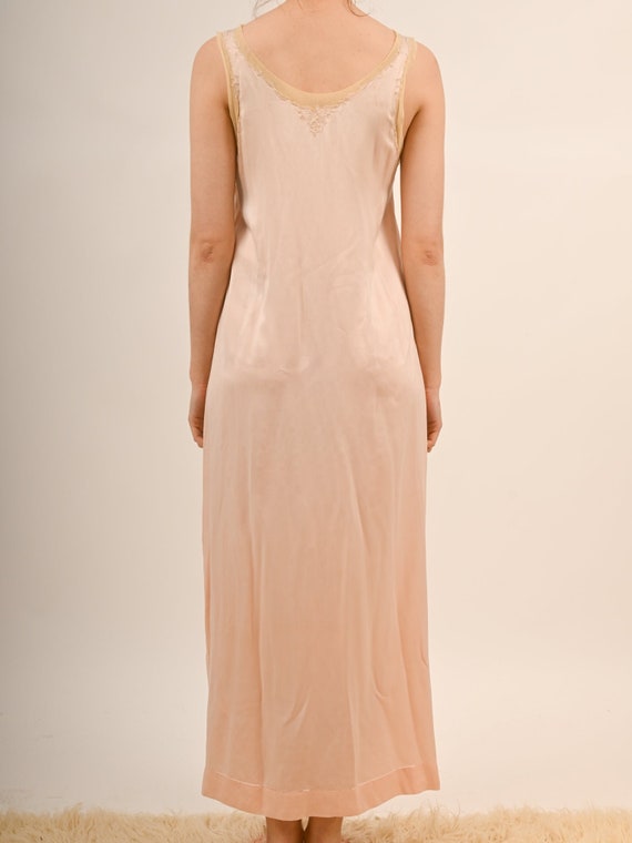 1920s Peach Silk Embroidered Slip Nightgown - image 5
