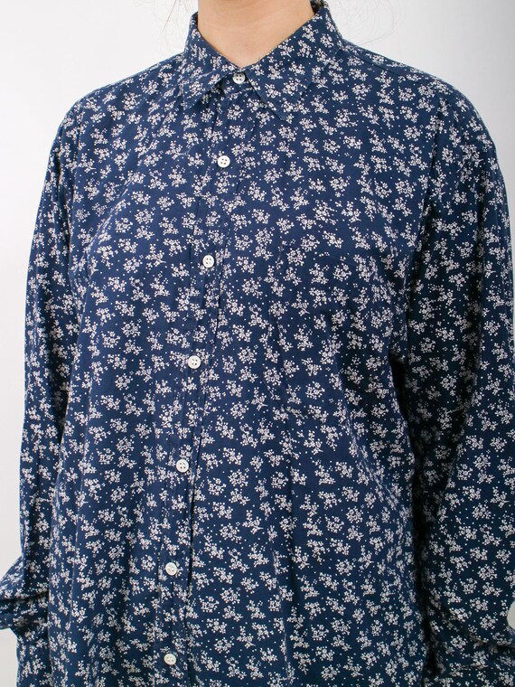 1990s Mens Club Monaco Floral Button Up Shirt
