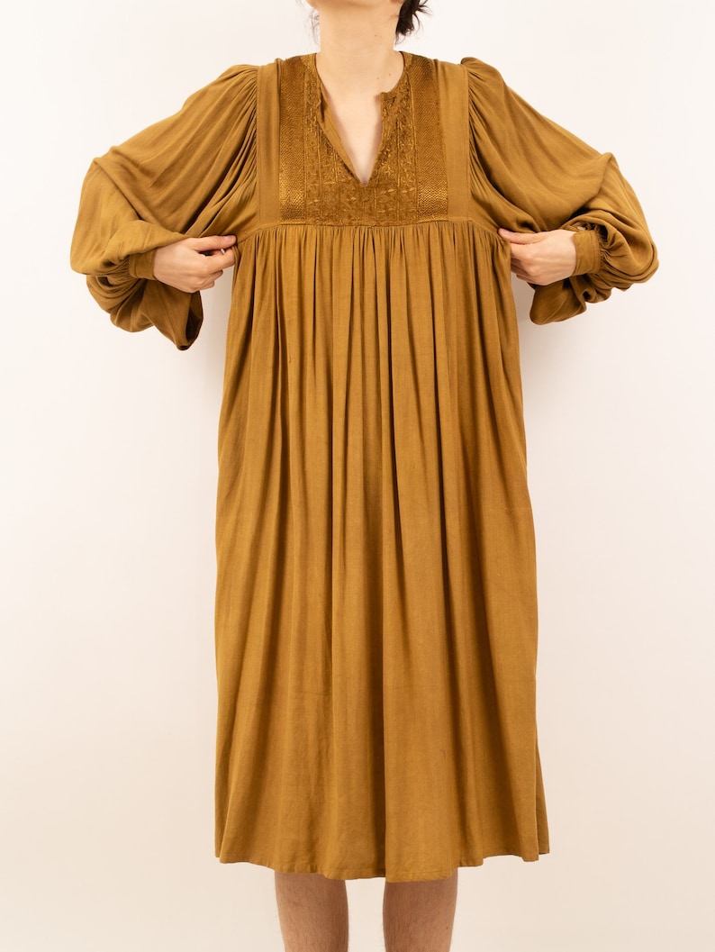 Vintage 1970's Golden Caftan Dress - Etsy