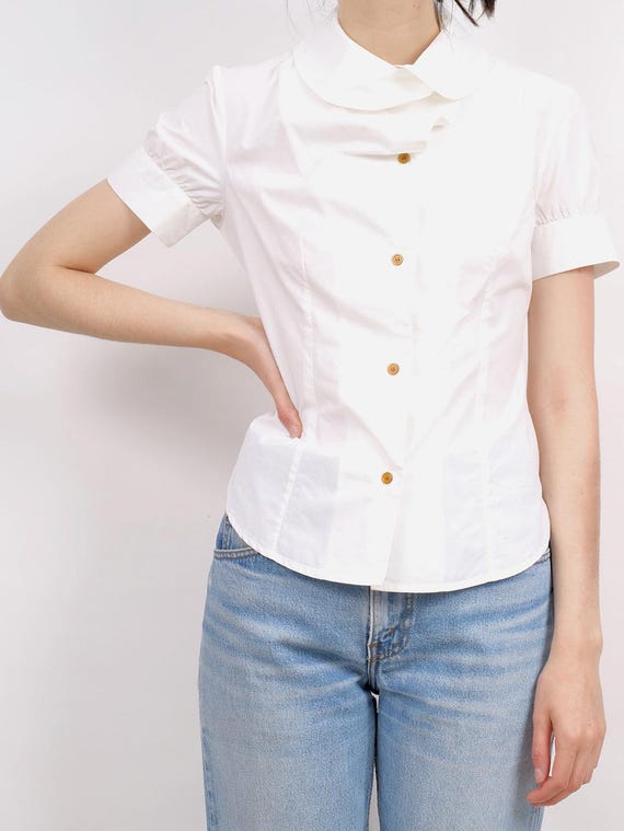 1990's Y2K Vivienne Westwood Red Label Asymmetrical Button Down