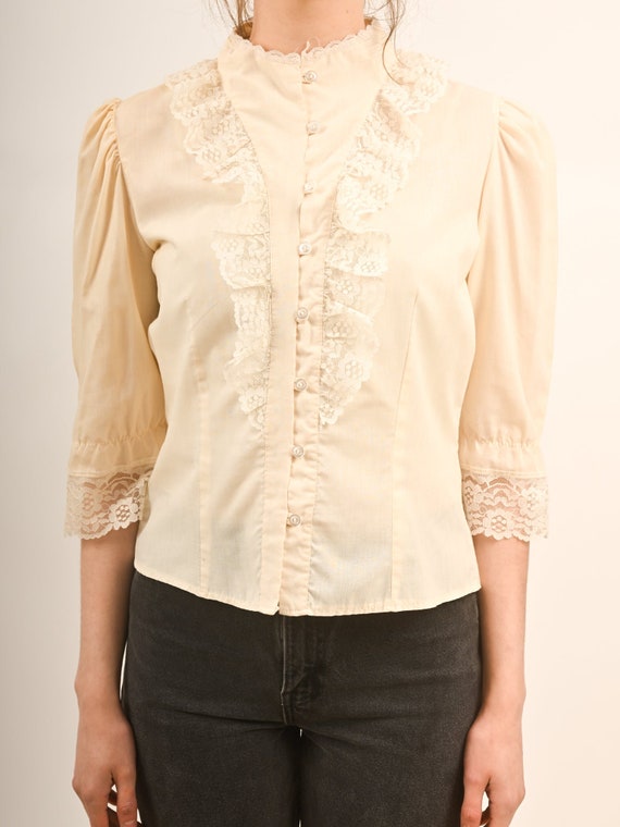 1970s Victorian Style Lace Blouse - image 5