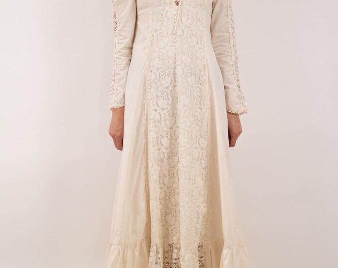 1970s Gunne Sax by Jessica White Lace Bohemian Prairie Cottagecore ...
