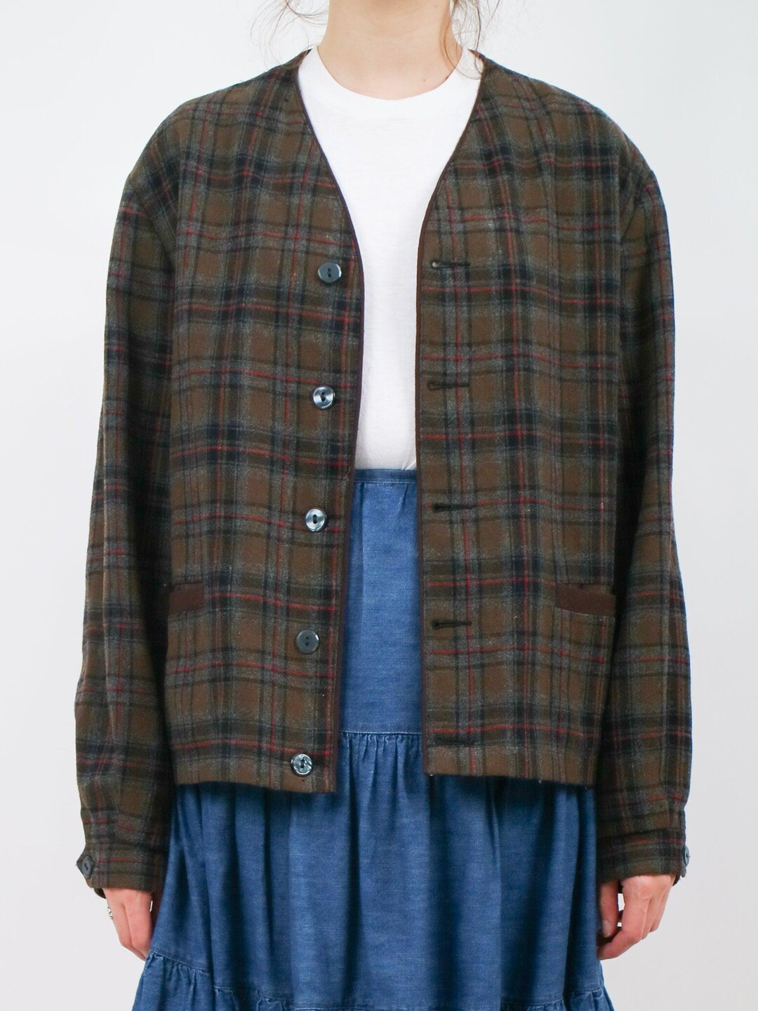 Vintage Plaid Oversized Shirt - Effortless American Style main image 1
