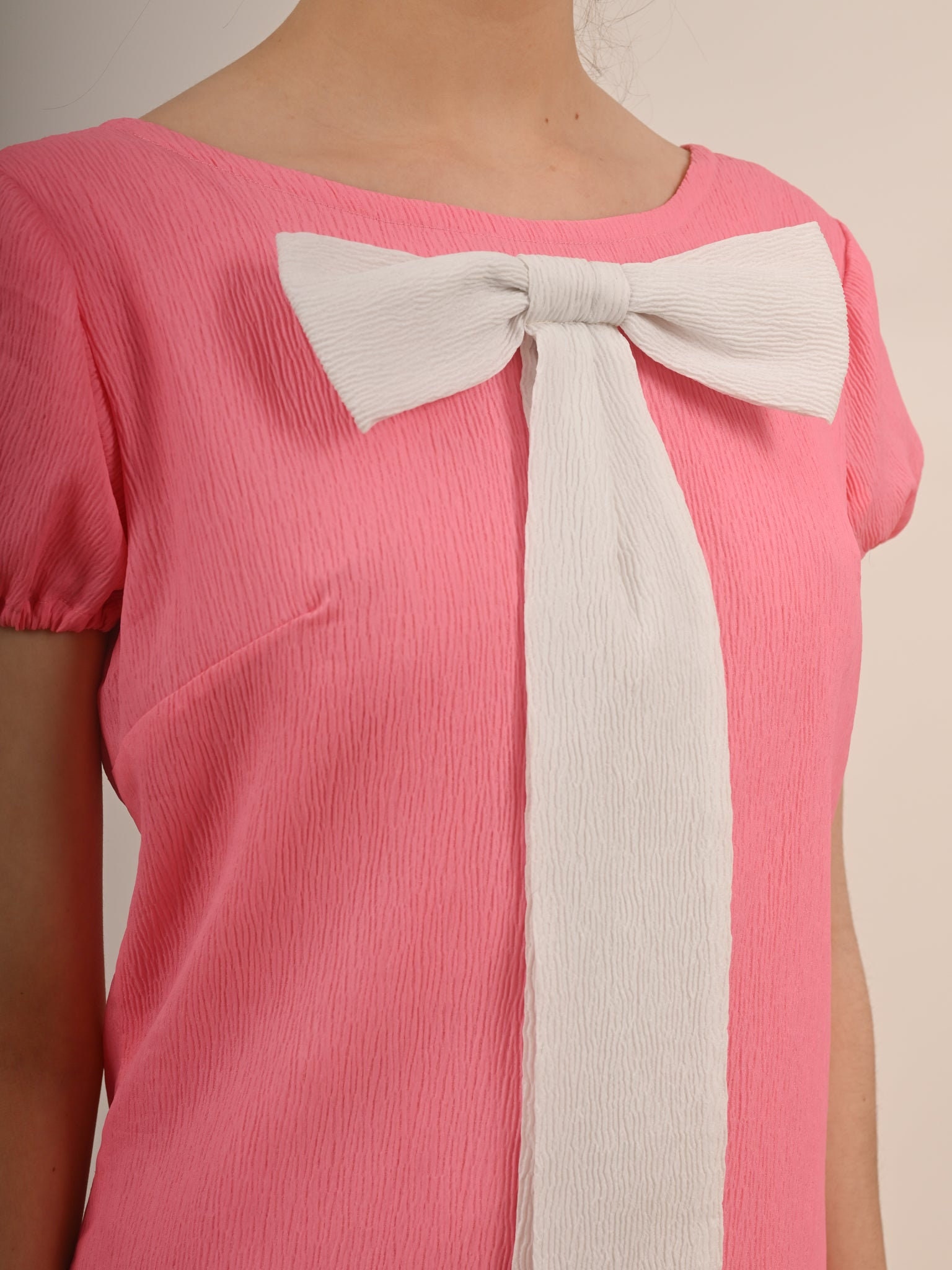 1960s Pink Mod Mini Dress With Giant Bow Etsy