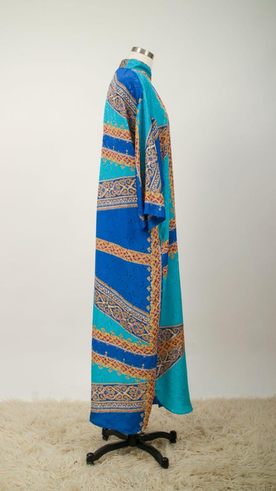 1980s Funky Silk Front Zip Housedress by Ruth Nor… - image 2