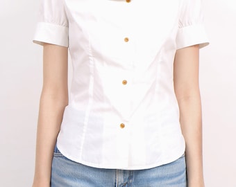 1990&#39;s Y2K Vivienne Westwood Red Label Asymmetrical Button Down Blouse