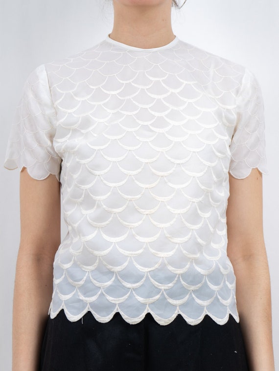 1950's fish scale blouse Gem