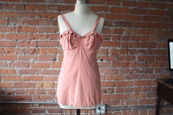 Vintage, Pink Catalina Swimsuit, 40's, 50's