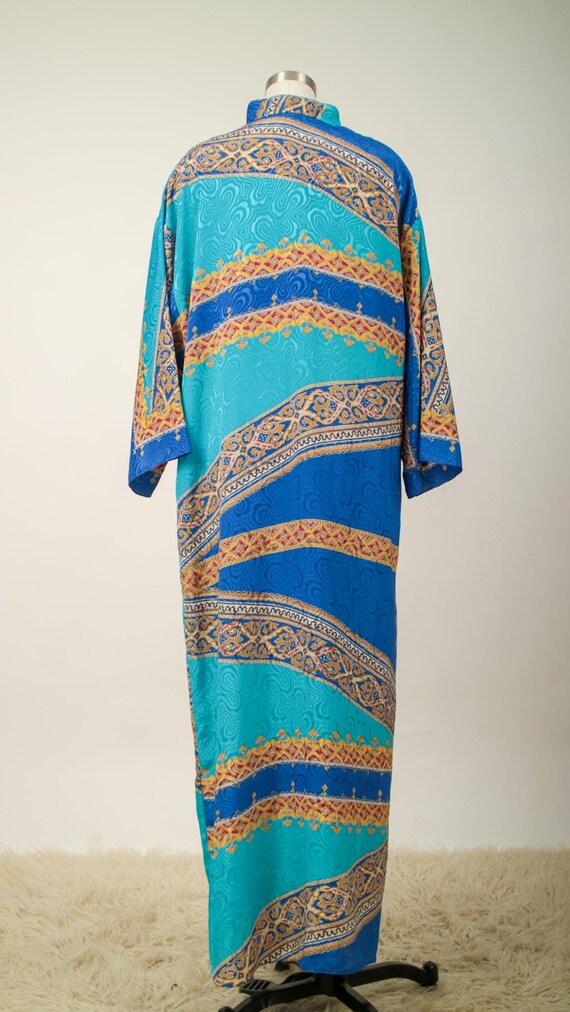 1980s Funky Silk Front Zip Housedress by Ruth Nor… - image 1