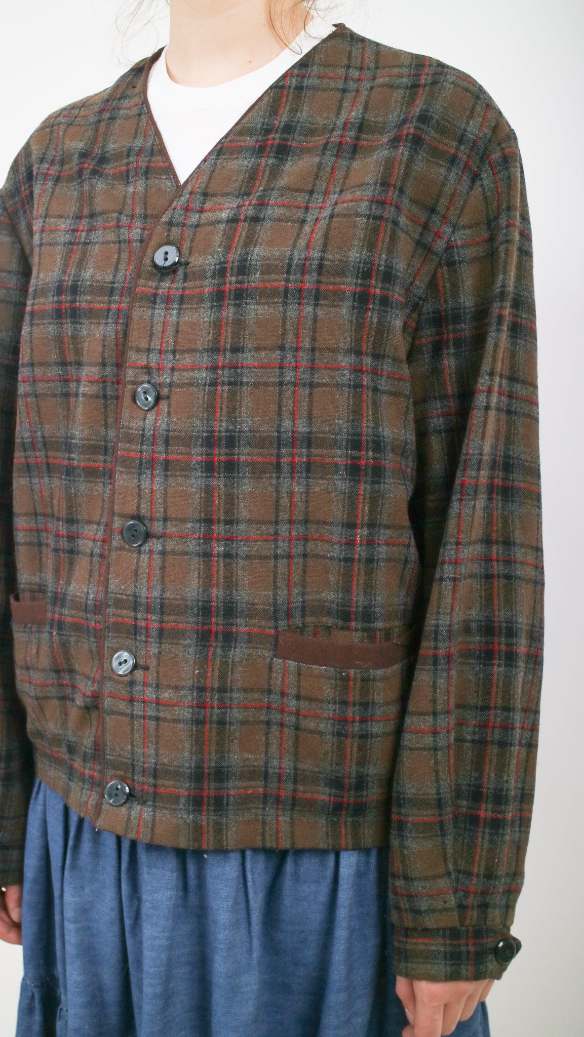 1960s Gray Plaid Over Coat